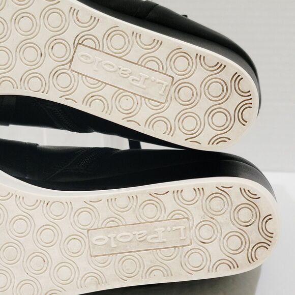 Linea Paolo Freshton Womens High Top Sneaker Size 12 M Black Leather Wedge Boots - Picture 12 of 13